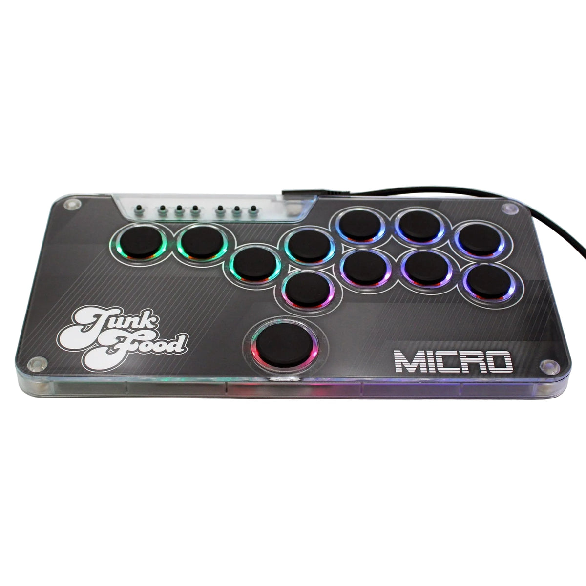 Snack Box MICRO leverless controller with RGB LEDs lit, reviewed 5/5 by Dexerto