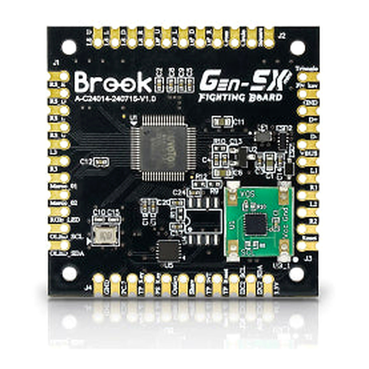 Brook Gen5X Mini board, the PS5 and Xbox upgrade installed in the Snack Box MICRO leverless FGC fight stick controller