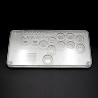 Clear Artwork Case shell for the Snack Box MICRO leverless FGC fight stick controller, top view