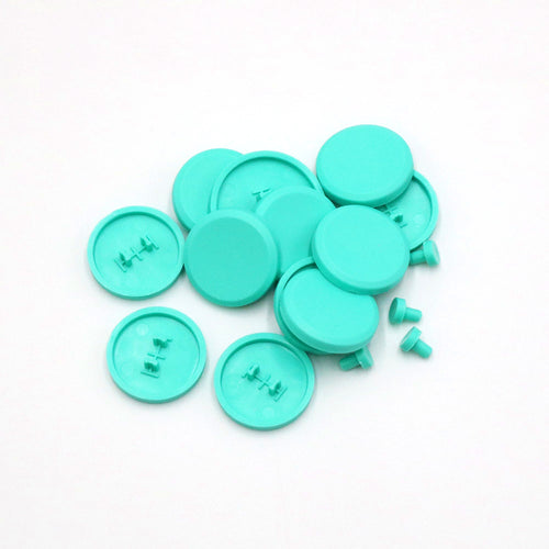 Set of 12 aqua concave keycaps for the Snack Box MICRO leverless FGC fight stick controller