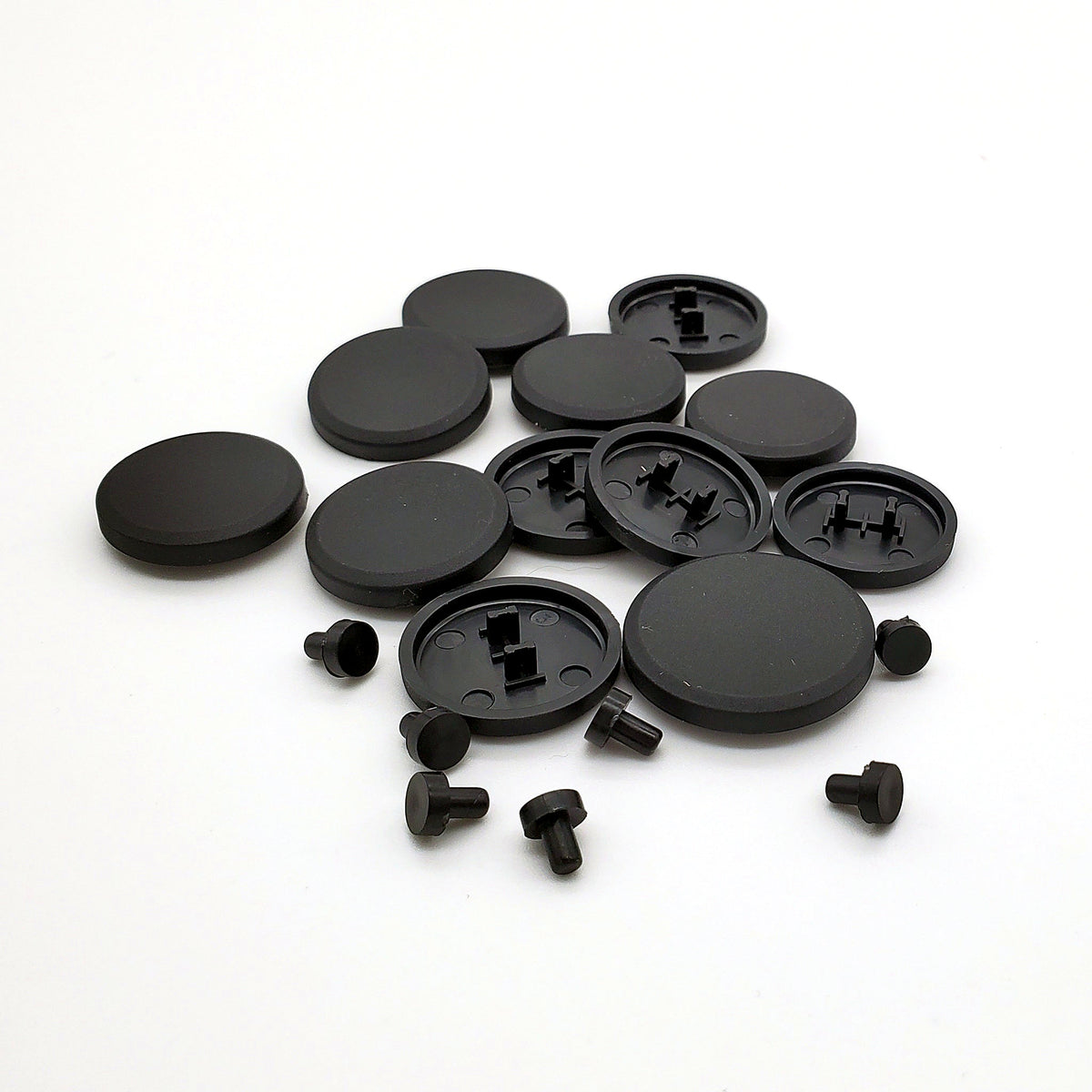 Set of 12 black concave keycaps for the Snack Box MICRO leverless FGC fight stick controller