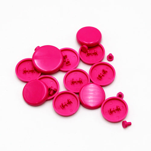 Set of 12 hot pink convex keycaps for the Snack Box MICRO leverless FGC fight stick controller