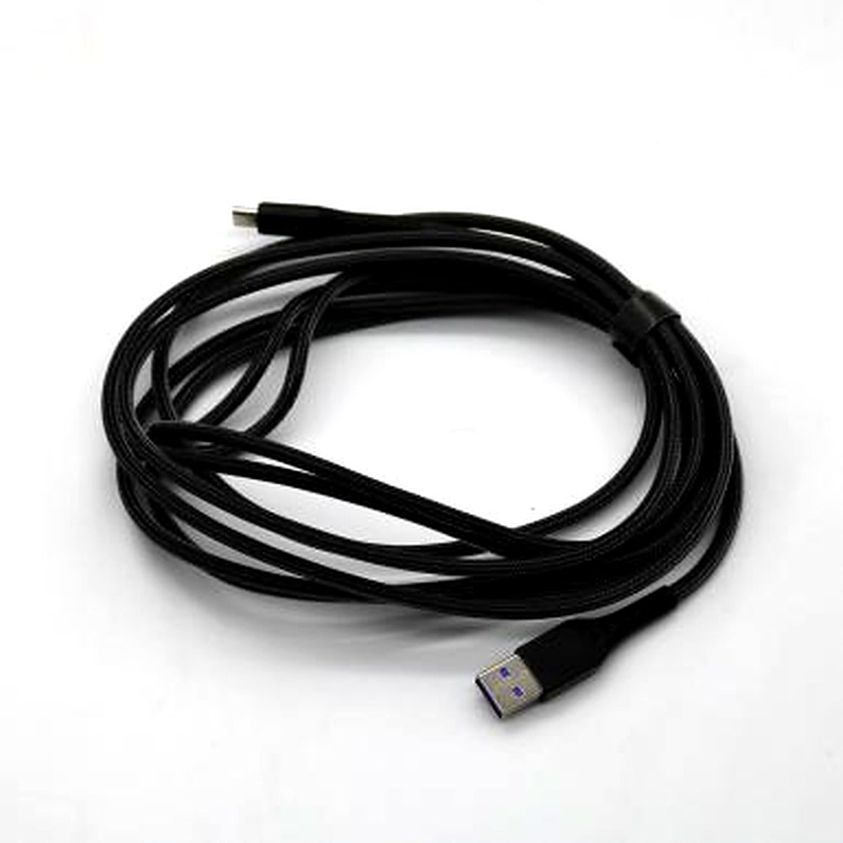 Coiled 9 ft braided USB-C to USB-A cable for the Snack Box MICRO leverless FGC fight stick controller